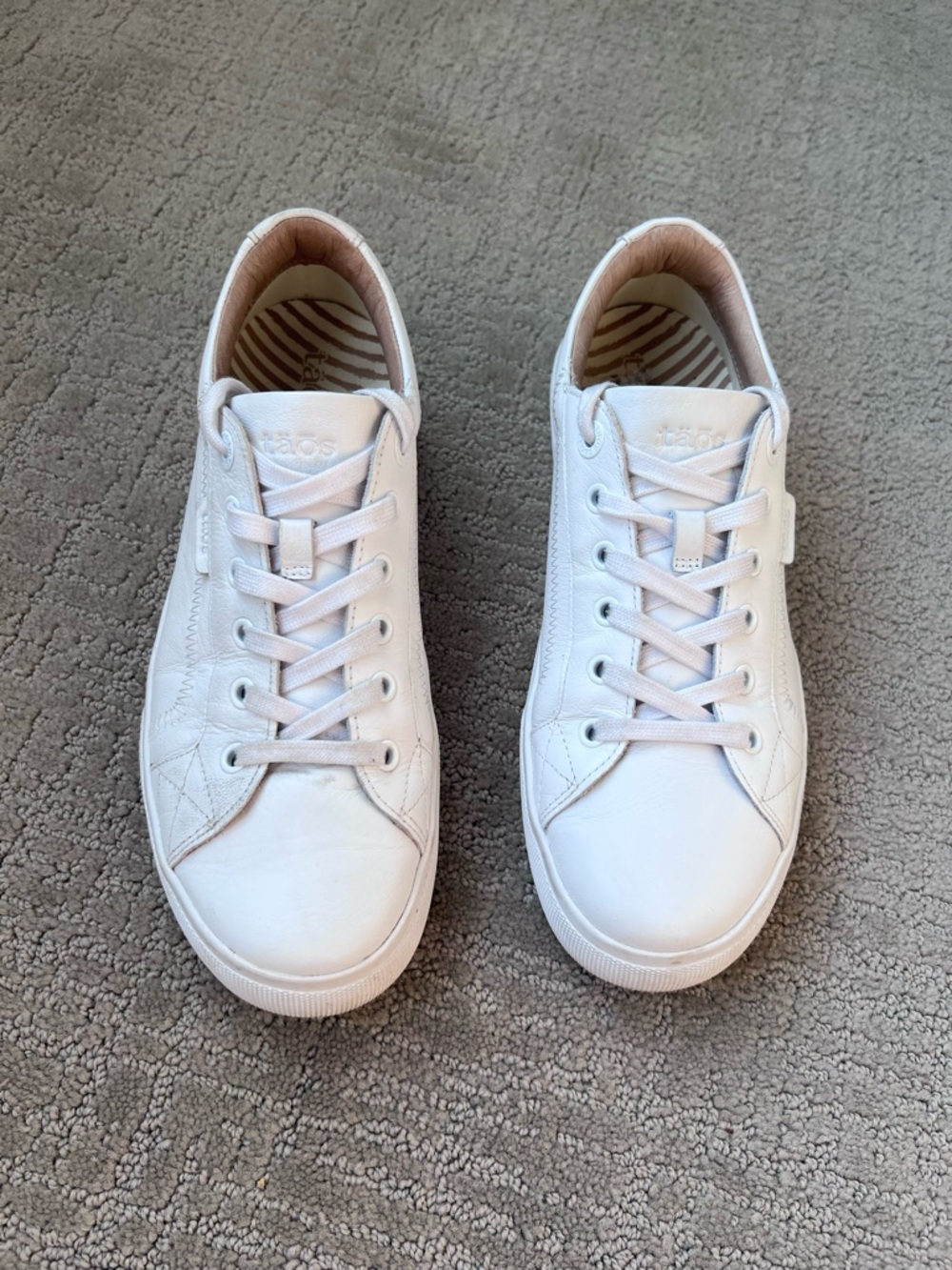 Taos Footwear All-White Leather Sneakers - Picture 3 of 9